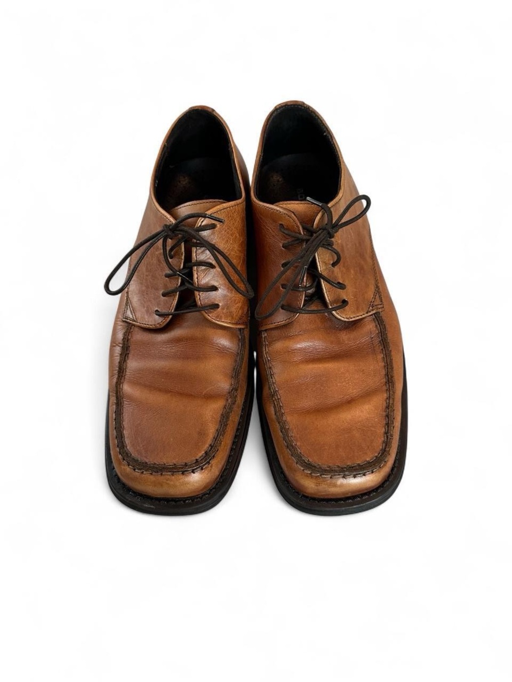 Men's 9.5 Brown Leather Lace Up Casual Dress Shoes